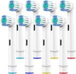 Electric Toothbrush Heads Replacement Brush Head Set White and Blue Soft Bristles for Deep Plaque Removal Compatible with Oralb Pro (All) Braun triumph (8)