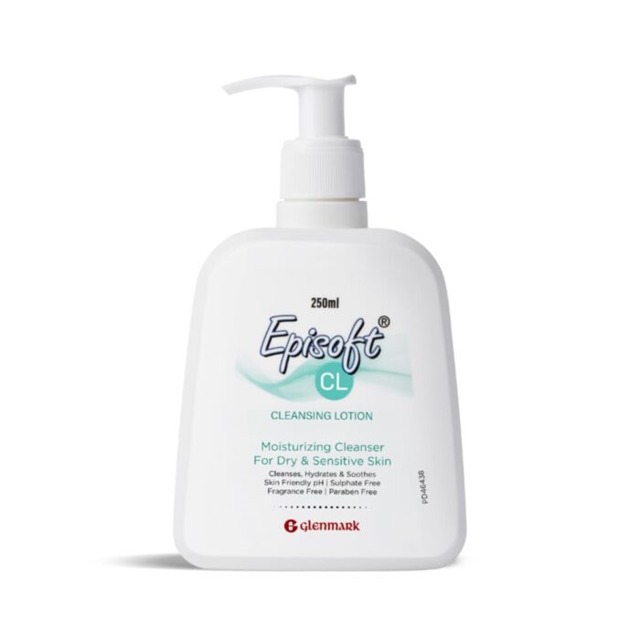 Episoft Cleansing Lotion For Dry & Sensitive Skin Type | Daily Gentle Facewash Cleanser For Face | For Men & Women | Fragrance free | Dermatologist Prescribed | 250ml