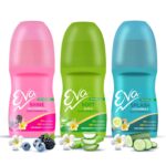Eva Underarm Roll on Deodorant | For Bright, Fresh & Smooth Underarms| with Wild Berries, Aloe & Cucumber flavor | Alcohol & Aluminium Free | For Women (25ml. pack of 3)