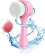 FICTIOUS Dual Face Brush Facial cleaning brush with Soft Bristle & Silicone for Deep Pore Exfoliation Makeup 2 in 1 Face Brush PACK OF 1 MULTICOLOR