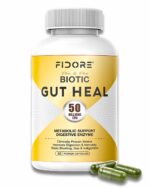FIDORE® Gut Heal Probiotcs Supplement 50 Billion CFU Capsule with Prebiotics Digestive enzymes and Metabolic support Improves Digestion Stops Acidity & Bloating 60 Capsules Pack of 1