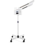 FINEXEL Hot & Cold Facial Steamer Machine,800W, Hot Mist Cold Mist, Double Tube, Ozone, Rolling Stand Base