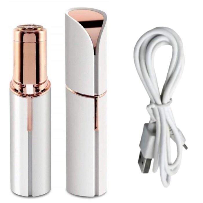 Facial Epilator Hair Removal Machine for Women – USB Rechargeable Hair Remover for Face, Chin, Cheeks, Eyebrows & Upper Lip – Painless & Precise Epilation (White)