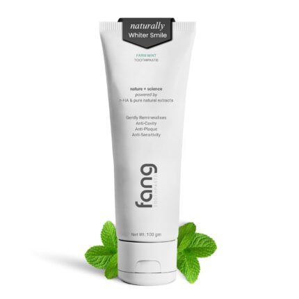 Fang Farm Mint Natural Toothpaste|Fluoride Free Hydroxyapatite|Teeth Whitening|Heals Sensitive Teeth|Fights Cavities,Gum Diseases & Bad Breath|SLS & Chemical Free|Organic, Vegan|120 grams(Pack of 1)