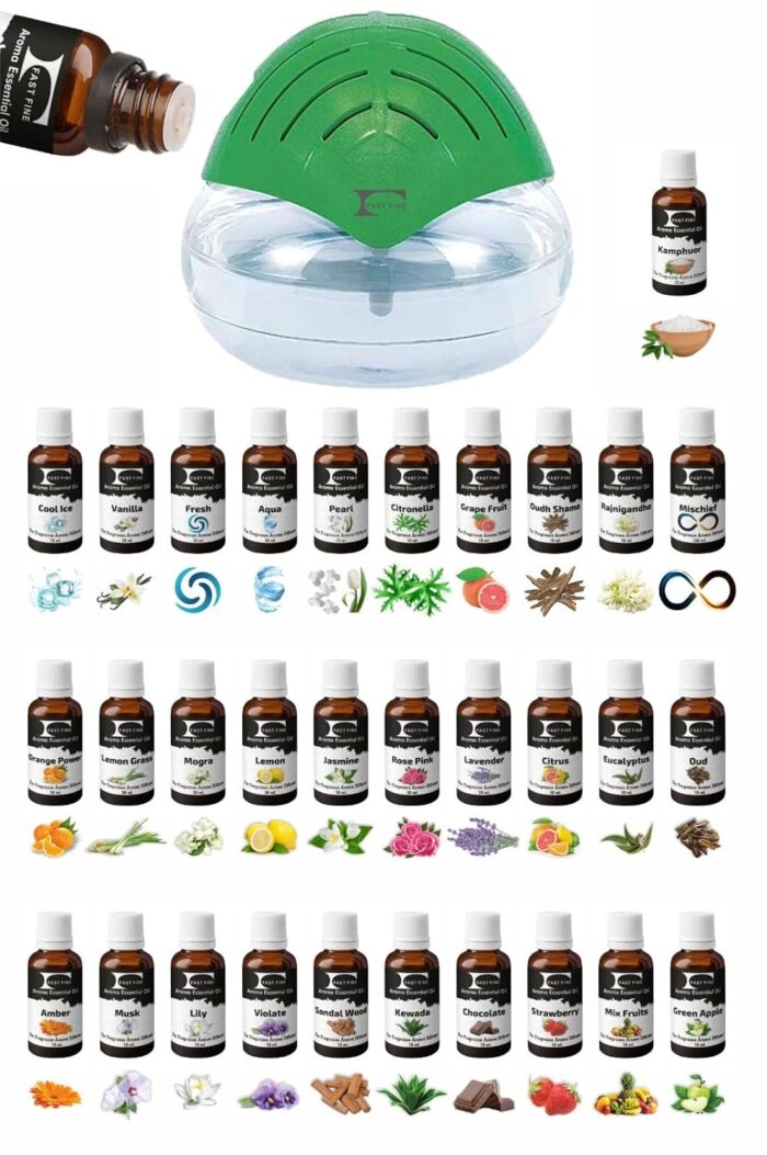 Fast Fine Portable Room Air Purifier Aroma Diffuser or Humidifier Revitalizer with Vanilla Aroma Essential Diffuser Oil (500ML)