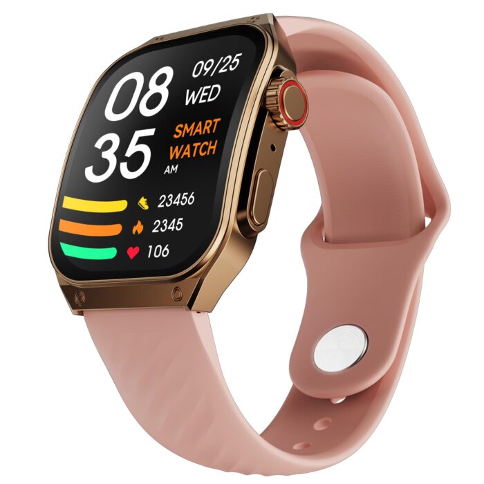 Fire-Boltt ARC 49.8mm (1.96 inch) AMOLED Always On Curved Display Smart Watch, Bluetooth Calling, Wireless Charging, 100+ Sports Modes, Water-Resistant 100+ Cloud Watch Faces (Pink)