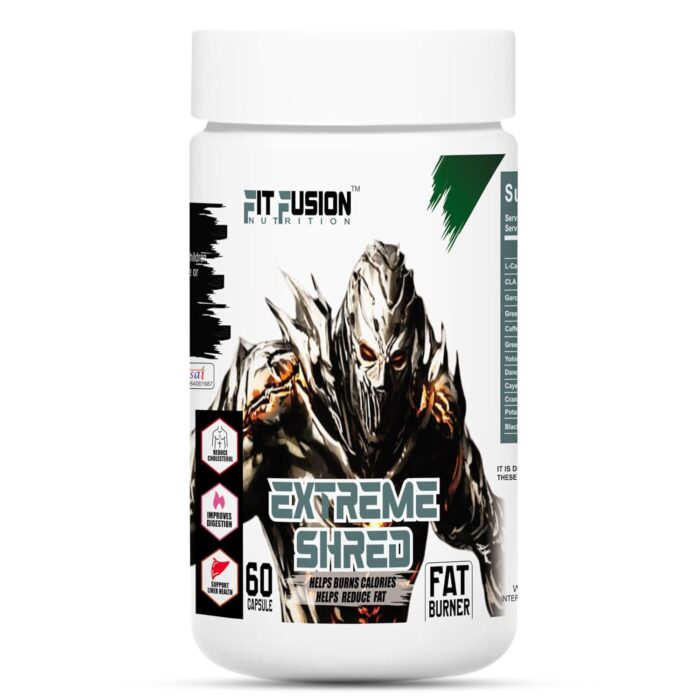 Fit Fusion Nutrition Extreme Shred Capsules | Shred, Fat Burner Capsules | Supports Weight Management, Boosts Metabolism, Carbohydrate Blocker and Diuretic Blends (60 Capsules)