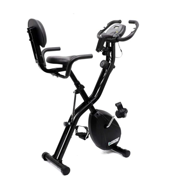 Fitkit FK700 Magnetic Upright Fitness X-Bike with Back Support with Free 3 Month Diet and Fitness Plan by certified Dietitian, Personal Trainer, Doctor Consultation and Free Installation at Home