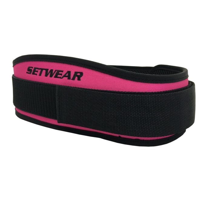 Fitness Belt for Weightlifting,Olympic Lifting, Powerlifting, Squats, Deadlift - Setwear Belt- Adjustable W/Back Support- Men & Women - Crossfit Workout Gear (Pink, XS: Less Than 24")