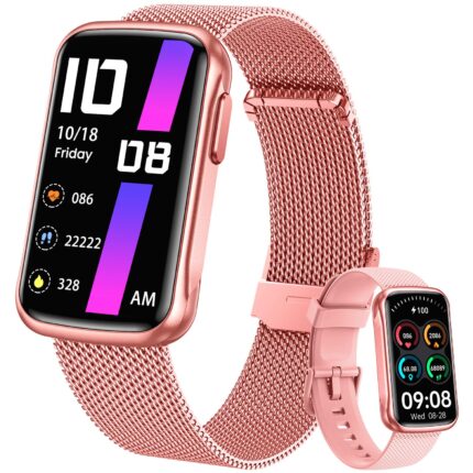 Fitness Tracker Smart Watch for Women: 1.47" Touchscreen Bluetooth Health Activity Trackers with SpO2 Monitor Sports Modes Step Counter Sport IP68 Waterproof Smartwatch Compatible Android and iOS