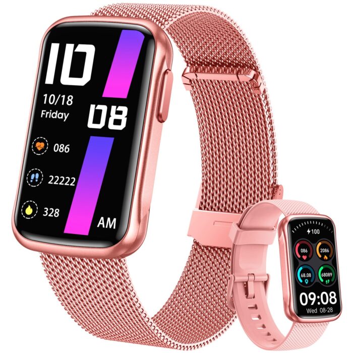 Fitness Tracker Smart Watch for Women: 1.47" Touchscreen Bluetooth Health Activity Trackers with SpO2 Monitor Sports Modes Step Counter Sport IP68 Waterproof Smartwatch Compatible Android and iOS