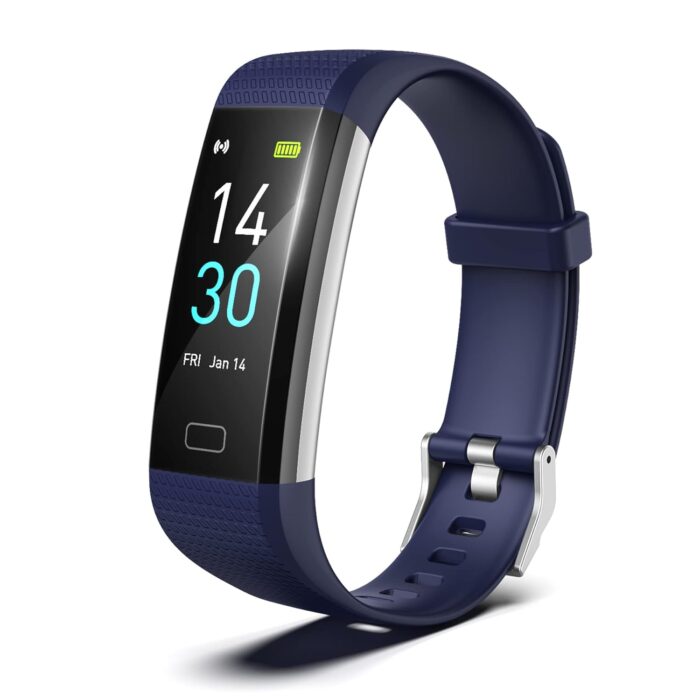 Fitness Tracker for Men and Women,Fitness Watch Waterproof with Activity Tracker and Sleep Monitor&Temperature Monitor,Smart Watch for Android and iOS Phones(Blue)