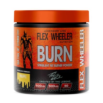 Flex Wheeler Nutrition Burn Fat Burner | Thermogenic Weight Management Formula | Pineapple Flavor | 250g | 50 Servings