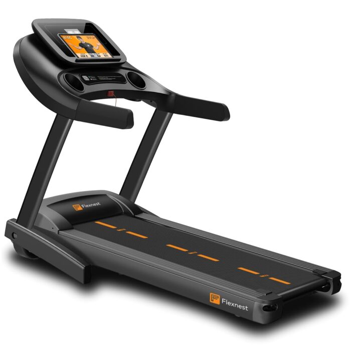 Flexnest 4.5HP Peak Smart Auto Incline Treadmill, Max Speed 15km/h with 500+ Classes and Virtual Walks for Home Walking and Running with in-Built Bluetooth Speaker - Black (Flextread Hike)