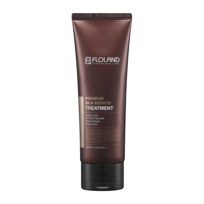 Floland Korea Premium Silk Keratin Treatment Conditioner For Strong Hair | For Dry & Damaged Hair | Makes Hair Non Frizzy, Nourished, Straight & Smooth | Made in Korea -120ml,1 Count