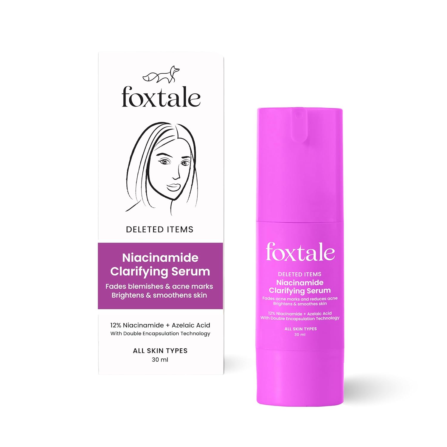 Foxtale 12% Niacinamide Face Serum with Azelaic Acid for Oil Control & Brightening | Reduces Acne, Blemishes & Acne Marks | Brightens & Smoothens Skin | Face Serum for Women & Men | 30 ml