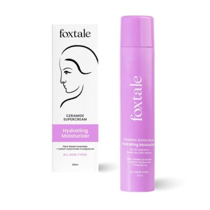 Foxtale 5x Hydrating Ceramide Moisturizer for Face | Micro Hyaluronic Acid & 3 Ceramides | Lightweight | Fast Absorbing | Repairs Skin Barrier and Texture | Men & Women - 50ml