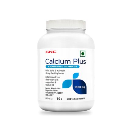GNC Calcium Plus 1000mg with Magnesium and Vitamin D3 | Supports Strong Bones | Healthy Calcium Levels & Improved Absorption | Promotes Bone Mineral Density | Overall Bone Health| 60 Tablets