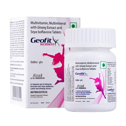 Geofit Multivitamin Tablets for Women with Ginseng Extract and Soya Isoflavone | Immunity & Stamina Boosting Supplement for Women with Vitamin C, D, E & A - 30 Tablets (Pack of 1)
