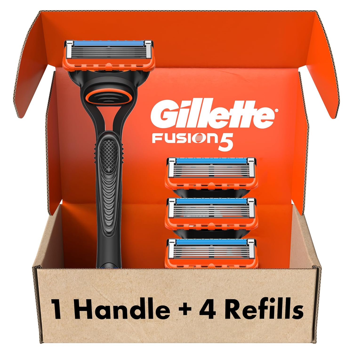 Gillette Fusion5 Menââ‚¬â„¢s Razor Handle + 4 Blade Refills