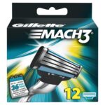 Gillette Mach 3 Manual Shaving Razor Blades - 12S Pack (Cartridge) - Men, 12 Count