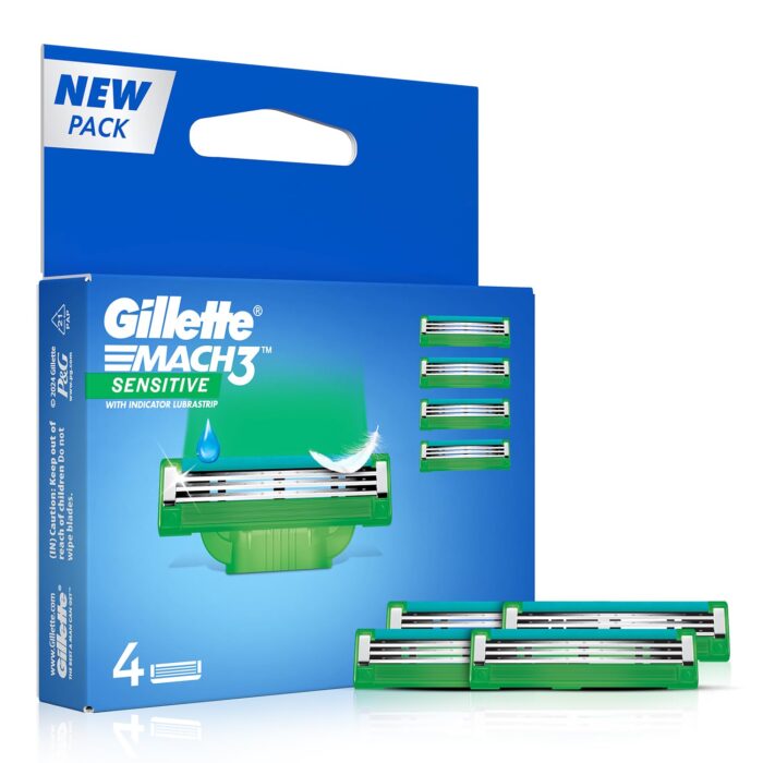 Gillette Mach3 Sensitive Blades - 4 Cartridges