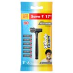 Gillette Men Guard Manual Shaving Razor Blades - 6 Cartridges, 1 Razor