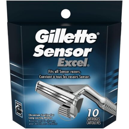 Gillette Sensor Excel Shaving Cartridges For Men - 10 ea (Packaging May Vary)