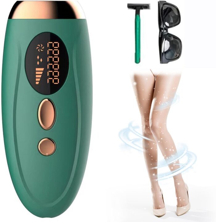 Glaceon Laser-Hair-Removal for Women and Men,IPL Permanent Body epilator, At-Home Epilator for Long-Lasting Hair Removal with Nearly Painless Treatment, Facial, Bikini & Whole Body Use (999,999 Flashes)