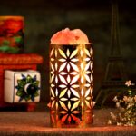 Global Aroma Golden Flower Himalayan Rock Salt Lamp for Positive Energy, Vastu, Healing, Harmony, Purification, Best Wellness