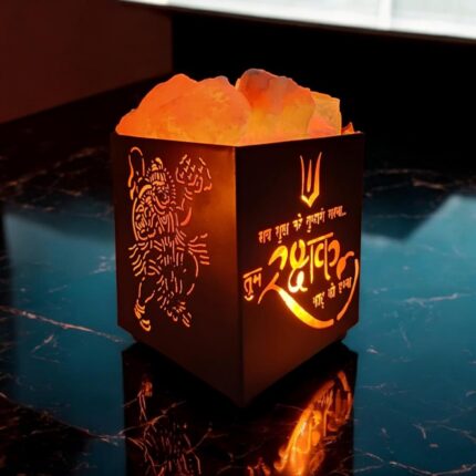 Global Aroma Himalayan Sacred Hanumanji Rock Salt Lamp for Positive Energy, Vastu, Healing, Harmony, Purification, Best Wellness ((Size ''5X4'')