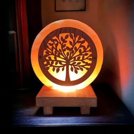Global Aroma Mini 3D Wish Tree Himalayan Rock Salt Lamp for Vastu, Feng Shui, Healing, Peace & Harmony, Gifting (Natural/Orange)