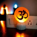 Global Aroma Om Himalayan Rock Salt Crafted Pluggy Lamp for Positive Energy,Ideal for Home Decor