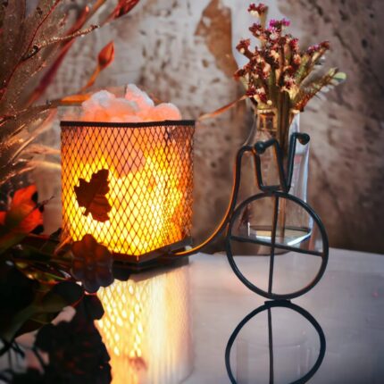 Global Aroma Rickshaw Shape Himalayan Rock Salt Lamp for Positive Energy, Vastu, Healing, Harmony, Purification, Best Wellness(Black')