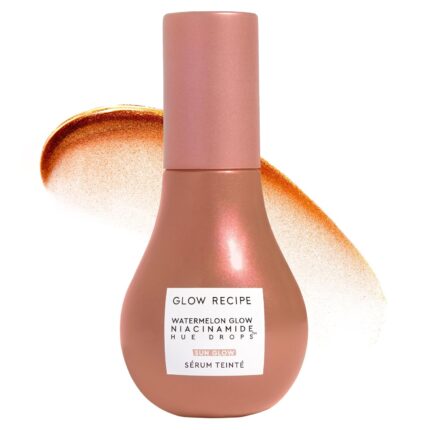 Glow Recipe Niacinamide Hue Drops Face Serum - Tinted Serum + Glow Drops to Bronze, Brighten & Hydrate - Skincare Makeup Primer & Highlighter to Blur Pores for a Glowy, Even Skin Tone - Sunglow (40ml)
