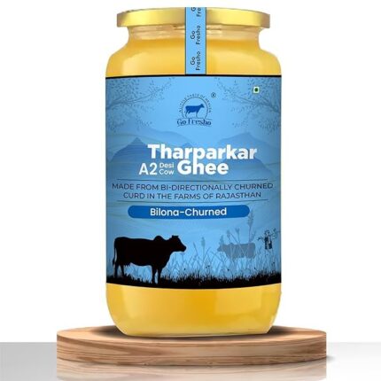 Go Fresho A2 Desi Tharparkar Cow Ghee | Handcrafted Vedic Bilona Ghee with glass jar (1000 ml)