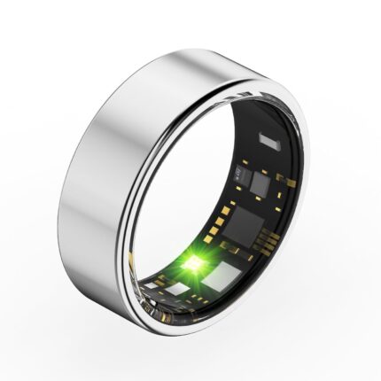 Govllfoz Smart Ring Health Tracker, Fitness Sleep & Heart Rate Monitor Tracker Smart Ring, Waterproof Bluetooth Fitness Tracker Ring IPX68 Waterproof (Silver, 9)