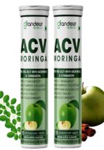 Grandeur Plant Based ACV Moringa, 30 Apple Cider Vinegar Tablets For Weight Management 750mg, With Cinnamon | Controls Cravings | No Added Sugar | Natural Energy Booster | Healthy Gut | Green Apple
