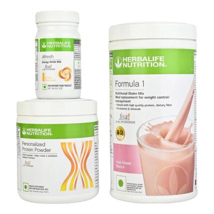 HERBALIFE Weight Loss Combo (Formula 1 Shake - Rose Kheer Flavor, Protein Powder 200G, Afresh - Ginger Flavor) Combo (750 Grams)