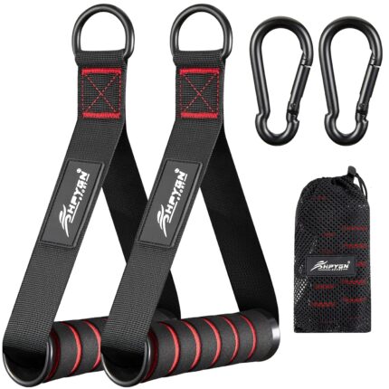 HPYGN Exercise Handles, Cable Attachments for Gym, d Handle Cable Attachment for Pilates,Yoga, Bowflex, Pulley System, Gym, Home, and Weight Lifting, 2pcs Resistance Bands Handles