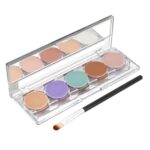 HUDA GIRL 5-Shades 3in1 Contour, Highlighter and Concealer Palette with Brush, 24Hrs Waterproof Formula with Orange Concealer for Dark Circles, Oil Control Concealer for Face Makeup Kit for Women