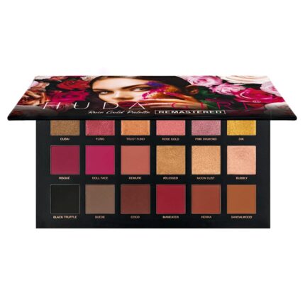 HUDA GIRL Rose Gold Remastered Beauty Eyeshadow Palette 18 Color Shimmer and Matte Shades Eyeshadow