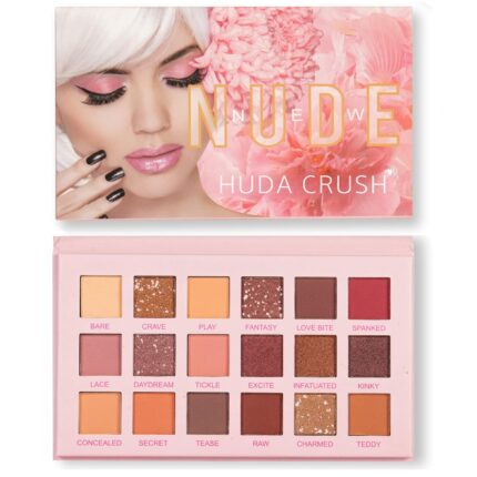 HUDACRUSH BEAUTY 18 Shades Swiss Nude Eyeshadow Palette with Mirror - Shimmer & Matte Finish | Nude Eyeshadow Palette with Versatile Colors