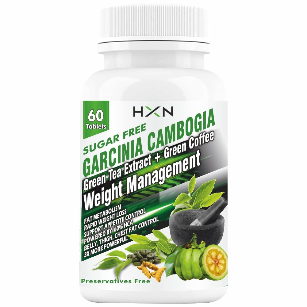 HXN Fat Burner For Men & Women With Green Coffee Extract & Green Tea Supplements, Garcinia Combogia To Promote Belly Fat Burners & Weight Loss Products-60 Keto Tablet (Pack 1)