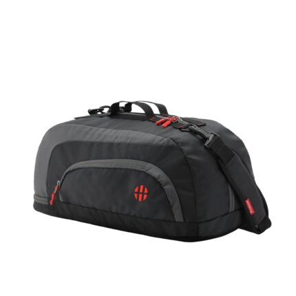 Harissons Jake 31L Water Resistant Duffel Gym Bag for Men & Women | Convertible Travel & Sports Backpack with Shoe Compartment & Easy Front Pocket Access (Black & Grey)