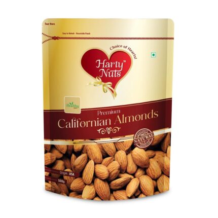Harty Nuts Almonds | Premium Californian Badam | 100% Natural, Fresh & Crunchy | Rich in Protein, Fiber & Vitamin E | Healthy Dry Fruit Snack for Snacking, Baking, Smoothies & Salads (1 Kg)