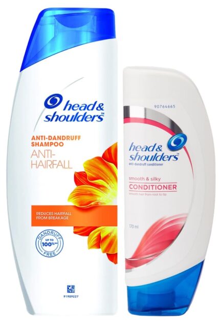 Head & Shoulders, Anti Dandruff Shampoo, Anti Hairfall, 340 ML&Head & Shoulders, Anti Dandruff Conditioner, Smooth & Silky, 170 ML