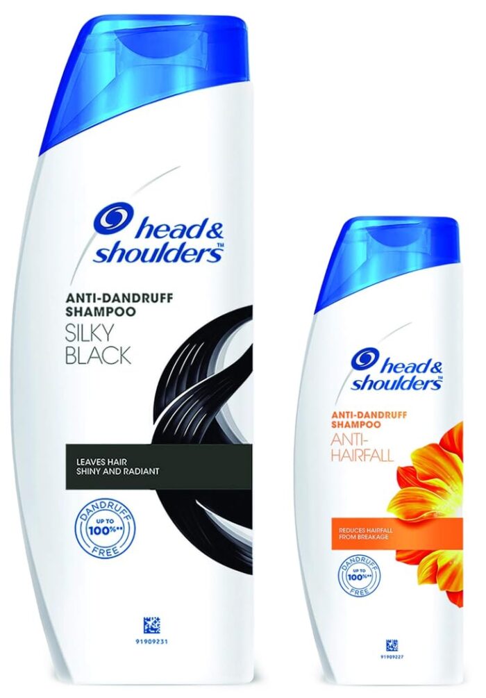 Head & Shoulders Silky Black Anti Dandruff Shampoo, 340ml&Head & Shoulders, Anti Dandruff Shampoo, Anti Hairfall, 180 ML