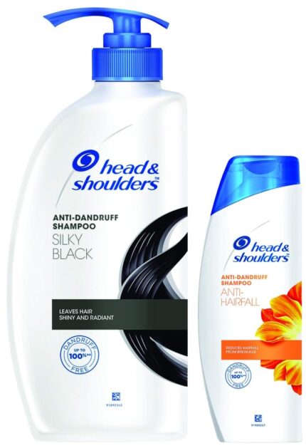Head & Shoulders Silky Black Anti Dandruff Shampoo 650 ML And Head & Shoulders, Anti Dandruff Shampoo, Anti Hairfall, 340 ML
