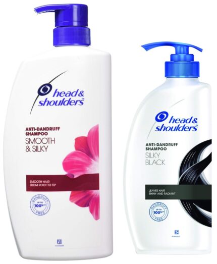 Head & Shoulders Smooth and Silky Anti Dandruff Shampoo, 1L and Head & Shoulders Silky Black Anti Dandruff Shampoo 650 ML